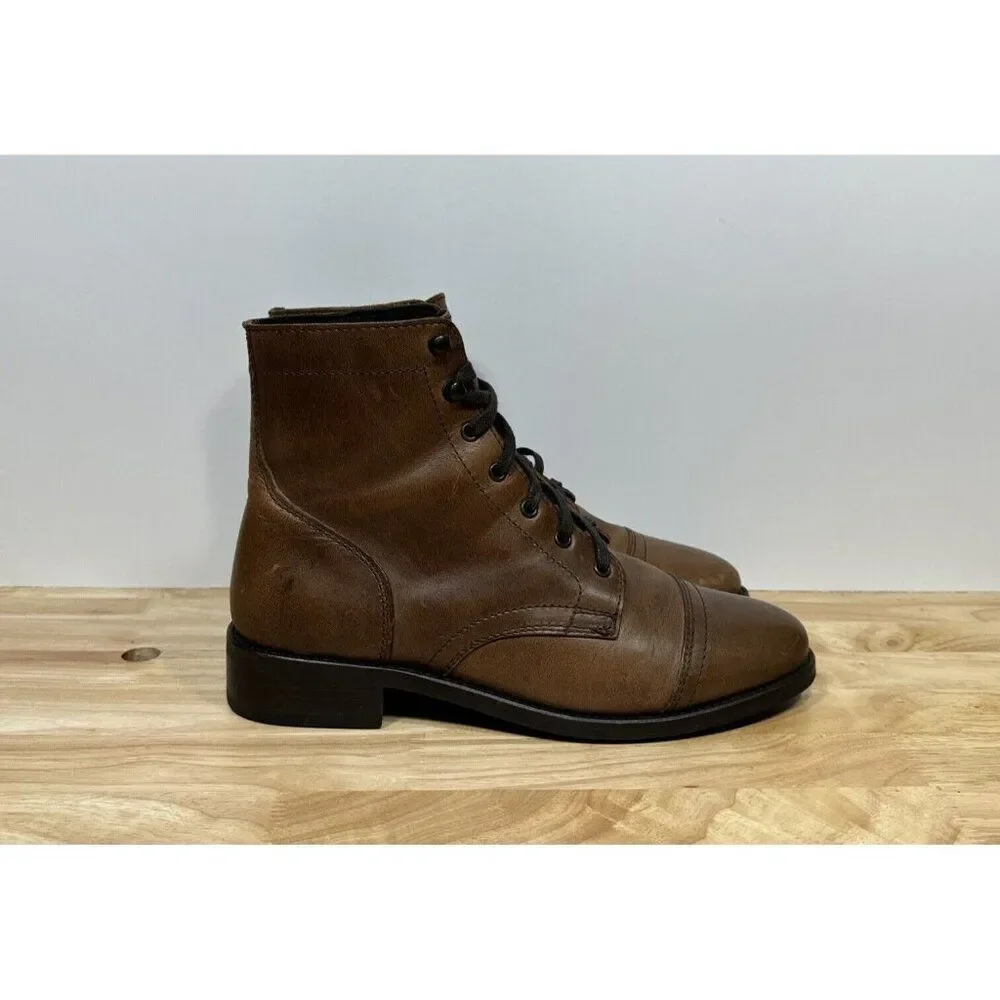 Thursday Boots Company Captain Cap Toe Brown Lace Ankle Boots Women’s Size 9.5